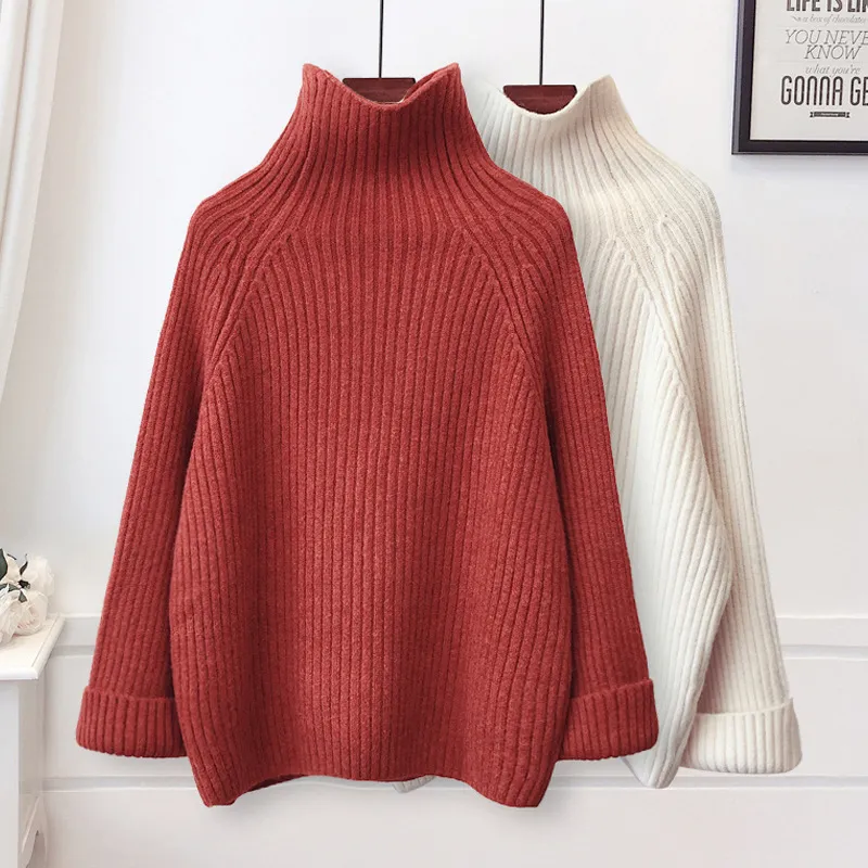 2019 suéter de inverno mulheres gulumck jumper preto rosa roxo branco malha quente e suéter feminino pux femme