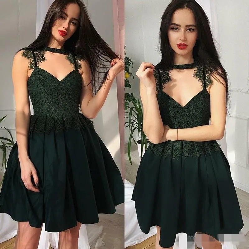 Abiti da ballo corti neri 2020 Senza spalline in pizzo Tulle Una linea in chiffon Abiti da cocktail party su misura Abiti da cerimonia per occasioni formali