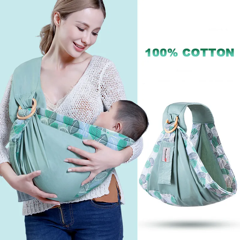 Neonato ergonomico Canguro Sling Ring Borsa di stoffa per bambini Marsupio per bambini Avvolgere per neonati Frontale Allattare Allattamento 100% cotone