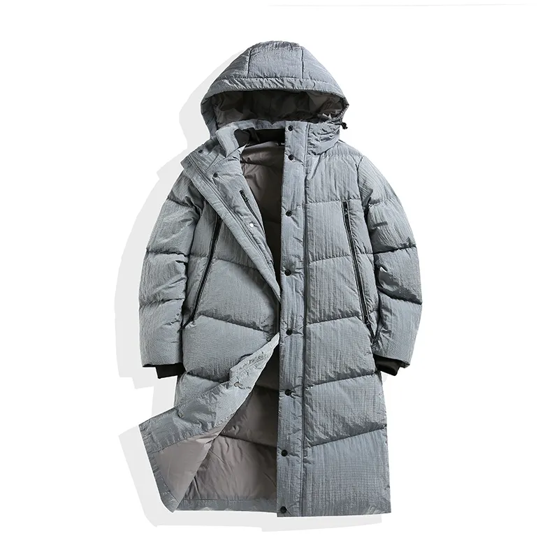 Parkas de invierno para hombre, cortavientos largo de marca de moda, chaqueta de alta calidad, abrigos de hojaldre calentados