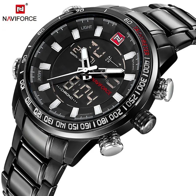 Naviforce Quartz Wristwatch Mens Watches Top Brand Luxury Sport Military Watch Men Clock Stainless Waterproof Relogio Masculino Y19061905