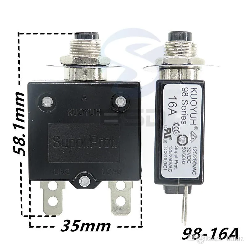 Circuit Breakers Taiwan KUOYUH 98 Series-16A Overcurrent Protector Overload Switch