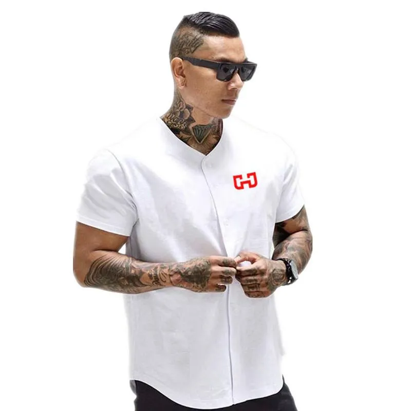 Camiseta de béisbol para hombre, nueva camiseta recortada, camisetas para hombre, camiseta de manga corta, ropa deportiva, tendencia masculina, talla M-3XL