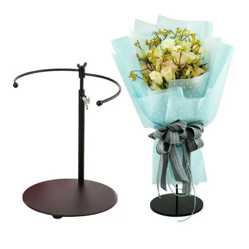 Metal Flower Bride Bouquet Stand Iron Telescopic Bouquet Holder Florist Flower Display Wedding Church Party Decoration ZC0723