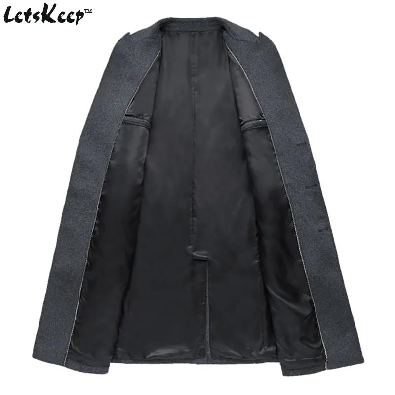 最安値クラス Letskeep 17新しい冬のウールの長いピーコート男性スリムフィット二重胸のオーバーコートメンズ暖かいビジネストレンチコート男性 Ma324 直売卸し売り Chaba Co Th