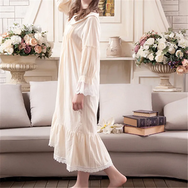 New Arrivals Vintage Nightgowns Sleepshirts Elegant Home Dress Lace  Sleepwear Women Sleep & Lounge Soft Cotton Nightgown #H183 From Salom,  $48.29