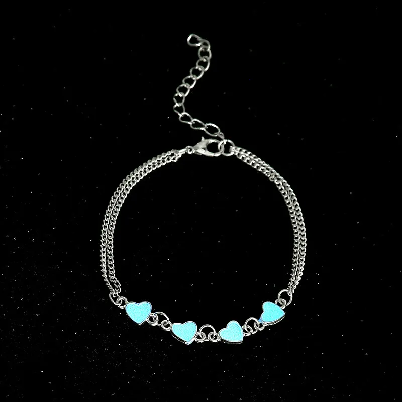 Bohemen lichtgevend hart hanger enkelbanden mooie armband op de been minnaar anklet mode vrouwelijke voet sieraden partij gift strand enkel