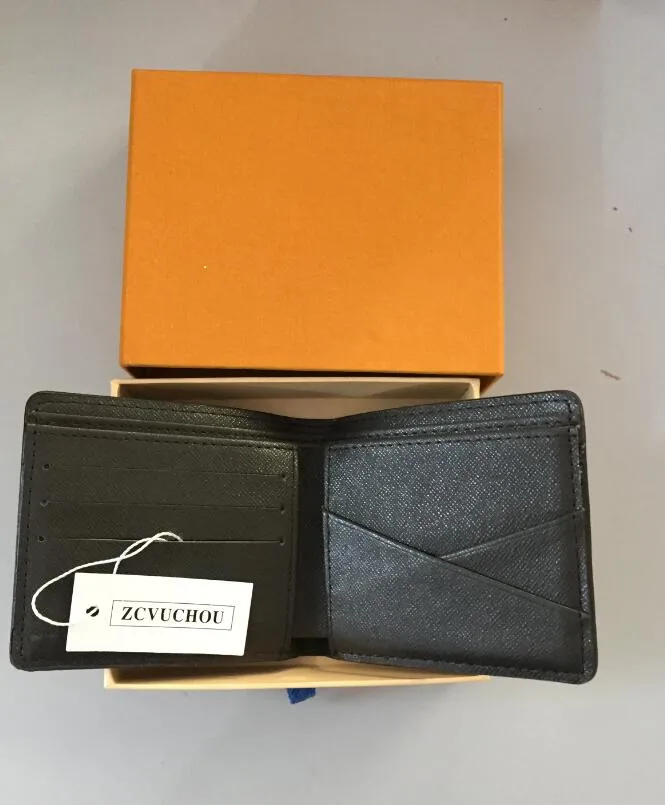 Mens Wallet 2019 Men`s Leather With Wallets For Men Purse Wallet Men Wallet with Orange Box Dust Bag