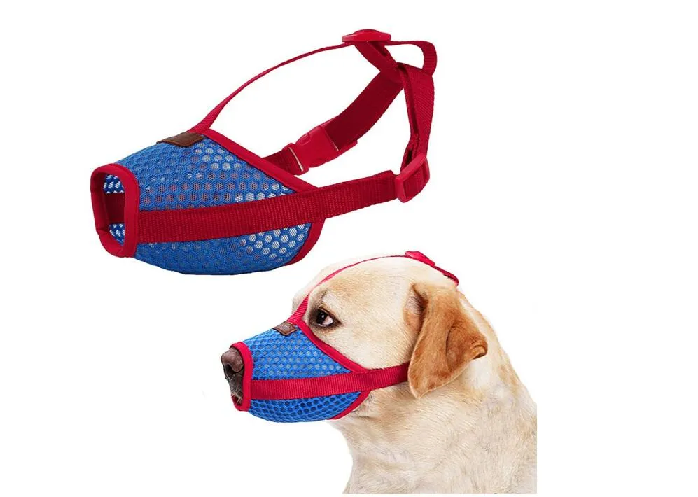 Nylon Dog Muzzle - Anti-Biting Barking Secure Fit Dog Muzzle - Mesh Breathable Dog Mouth Cover for Small Medium Large Dogs