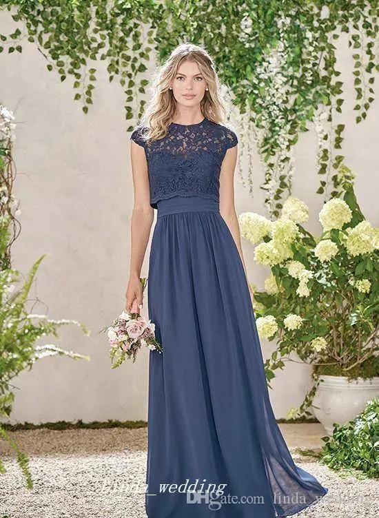 midnight blue plus size bridesmaid dresses Plus Size Dark Navy Chiffon Bridesmaid Dress - Sweetheart Neck Spaghetti Strap Maxi Gown main image 0