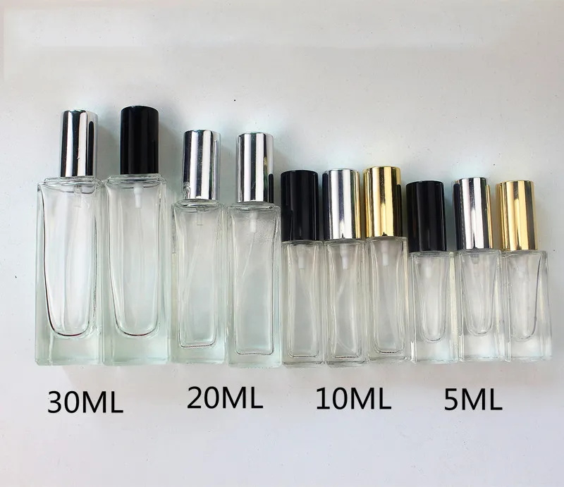 Prix de gros bouteilles de parfum transparentes rechargeables 30ml bouteille de pulvérisation vide en verre avec atomiseur contenants cosmétiques vides pour voyage