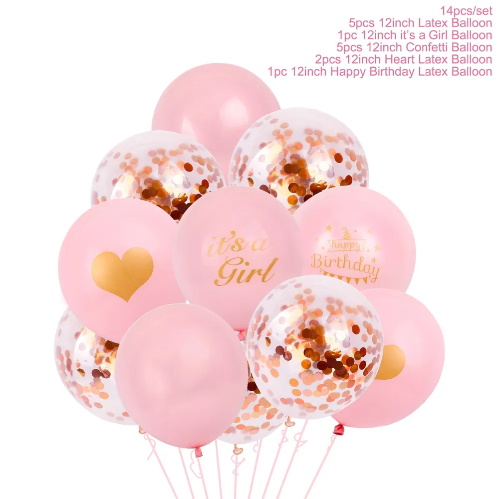 QIFU Baby Shower Boy Girl Its A Girl Blue Pink Balloon Party Decoration ...