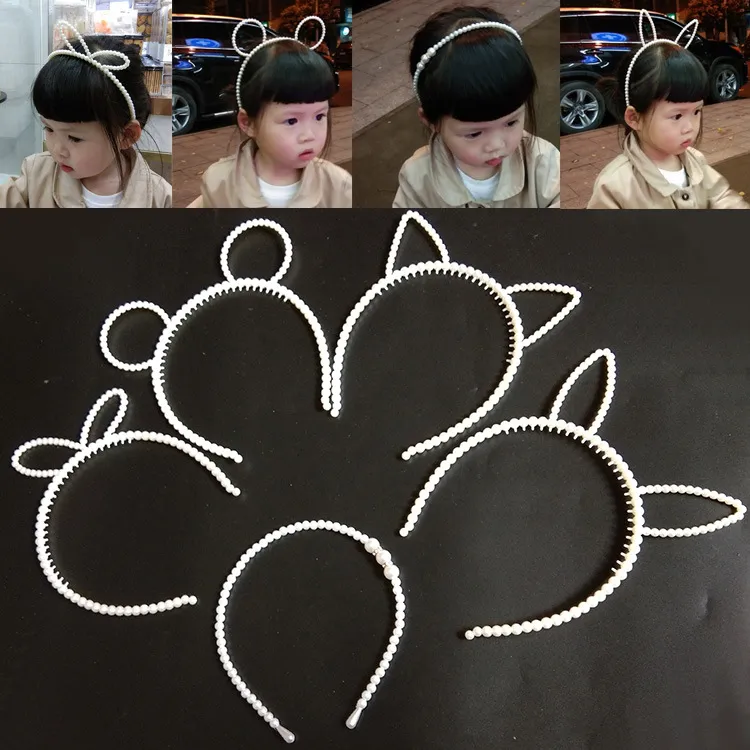 Pearl Drill Child's Hairpillar Hoop Korean Princess's Handmade beaded Child's Hair Trim