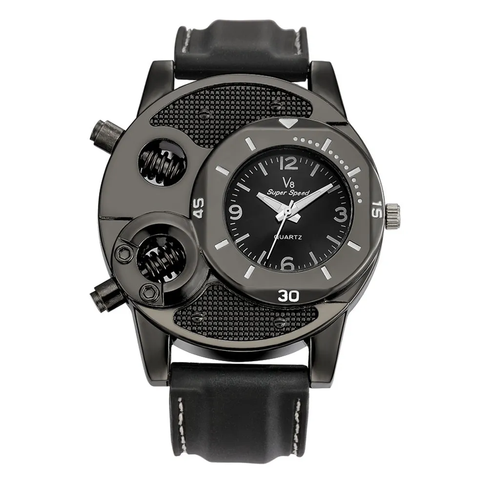 Mens Klockor Märke Luxury V8 Mäns Armbandsur Mode Designer Gåvor för Män Sport Quartz Armbandsur