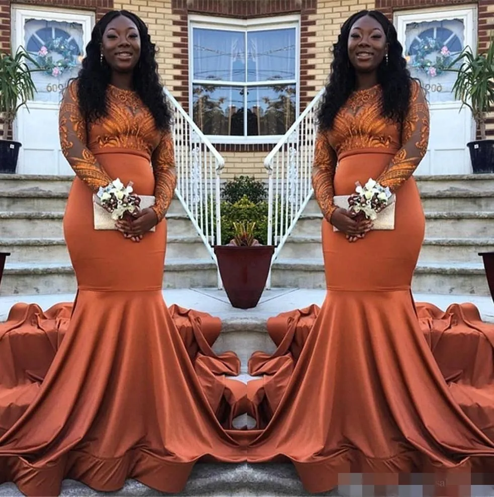 burnt orange prom dress