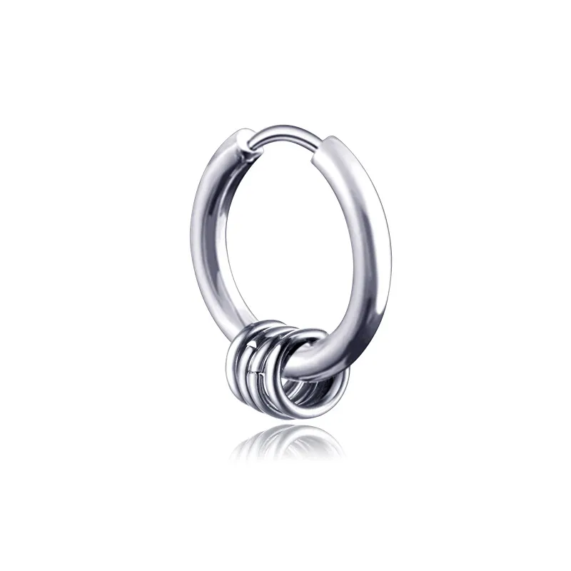 Stainless Steel Circle Hoop Earrings Puncture Silver Black ear rings Stuff for Men women Fashion Jewelry