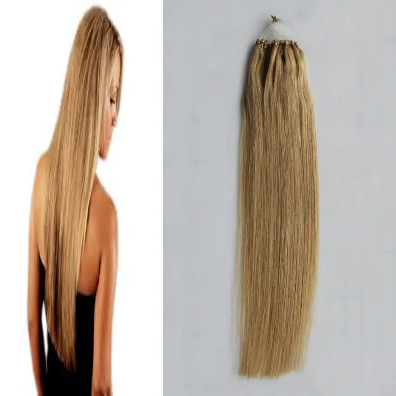 Micro boucle anneau cheveux naturel noir Remy pointe cheveux 100g droites extensions de cheveux humains Micro perle européen Hair1 G / brin