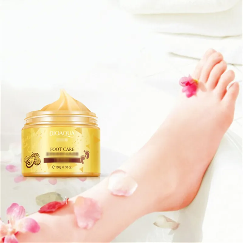 Bioaqua 24k Gold Shea Butter Foot Tratamento Massagem Creme Peeling Renovação Máscara Pés Bebê Pele Cuidado Suave Creme Esfoliante Máscara