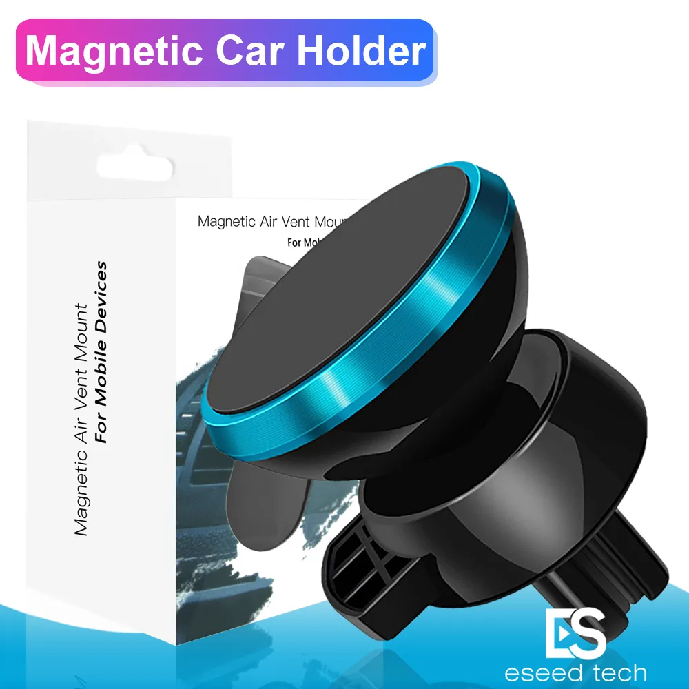 For Iphone Samsung Vent Mount Phone Car Holder 360 Degree Rotation Universal Magnetic Mobile Phone With Package Strong Air
