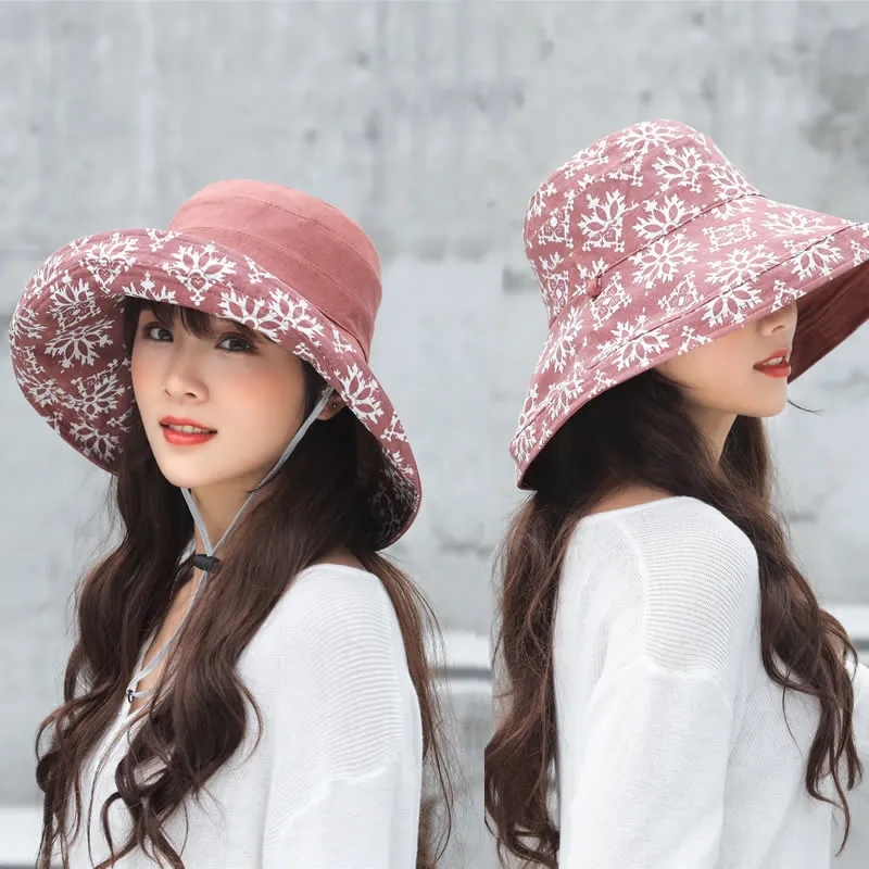 패션 아가씨 원래 브랜드 새로운 한국 여름 SunBucket 모자 보호 낚시 양동이 모자 가역 접는 모자