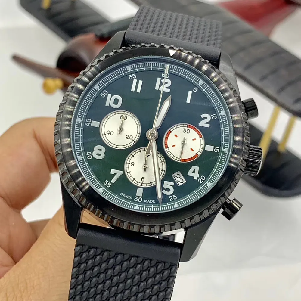 大阪サイト 14 Navitimer 8アラビア数46発光ホワイトダイヤルメンズウォッチクォーツクロノラバーバンドスポーツ腕時計 おすすめの人気 Www Care7 Org