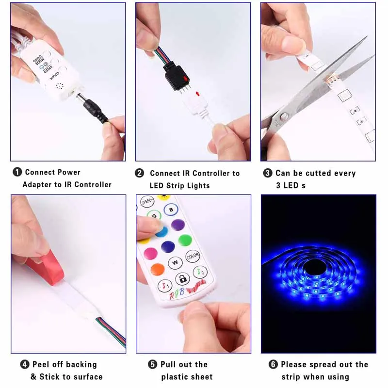 Waterproof Bluetooth RGB Alexa Led Strip Lights Light Kit With Music Sync And Color Changing Controller Available In 16.4ft 32.8ft And 150LED SMD5050 From Tobetterlife 12.86 DHgate.Com