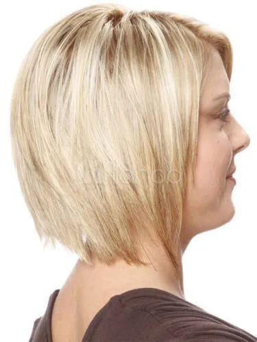 Perruques 100% cheveux humains Boycuts Layered Short Blonde Straight Light Wigs