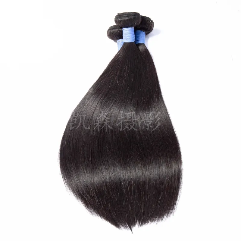 Brezilya bakire saç uzantıları 3 demet ipeksi düz insan saçı toptan atkı 8-30 inç doğal renk