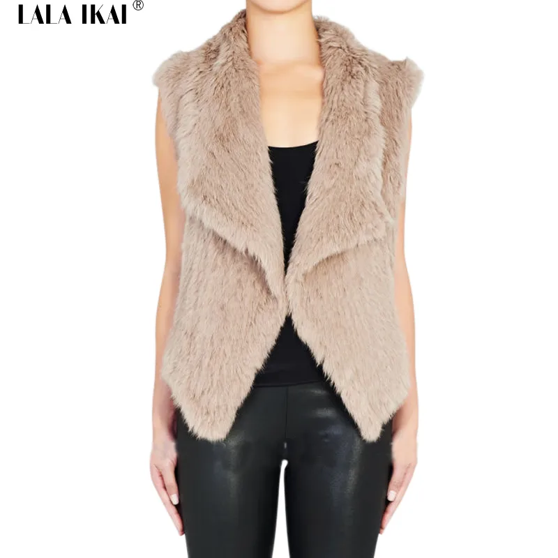 Women Fur Vest Sleeveless Coat Winter Vest Women Square Collar Waistcoat Knitted Natural Fur Outwear Lady Coat SWQ0254-4