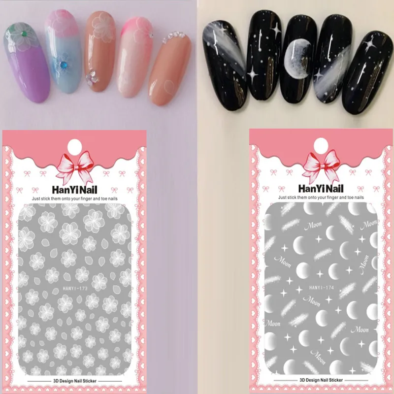 Nail Stickers, 3 Pieces, 3D Design, Nail Stickers, Hands, Gel Nails, N –  EveryMarket