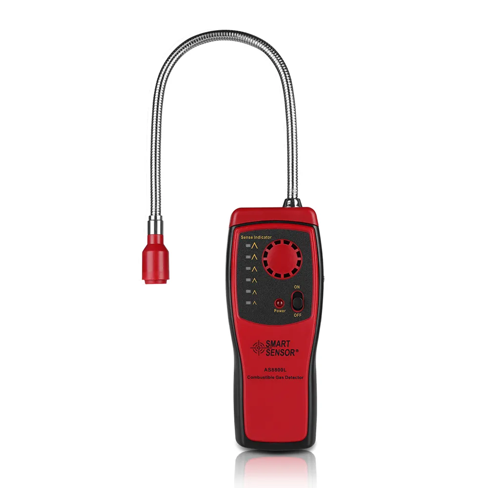 Gasanalysator brännbar gasdetektorport brandfarligt naturgasläckeläge Bestäm mätare Sound Light Alarm AS8800L2330
