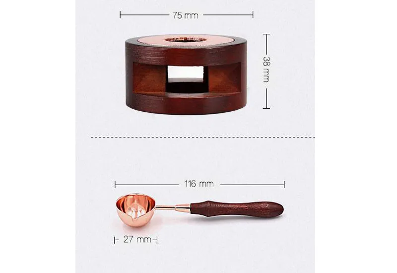 Vintage Stamp Wax Seal Beads Sticks Warmer Wax Sticks Melting Glue  Furnace/Spoon Tool Stove Pot For Wax Seal Stamp Candle