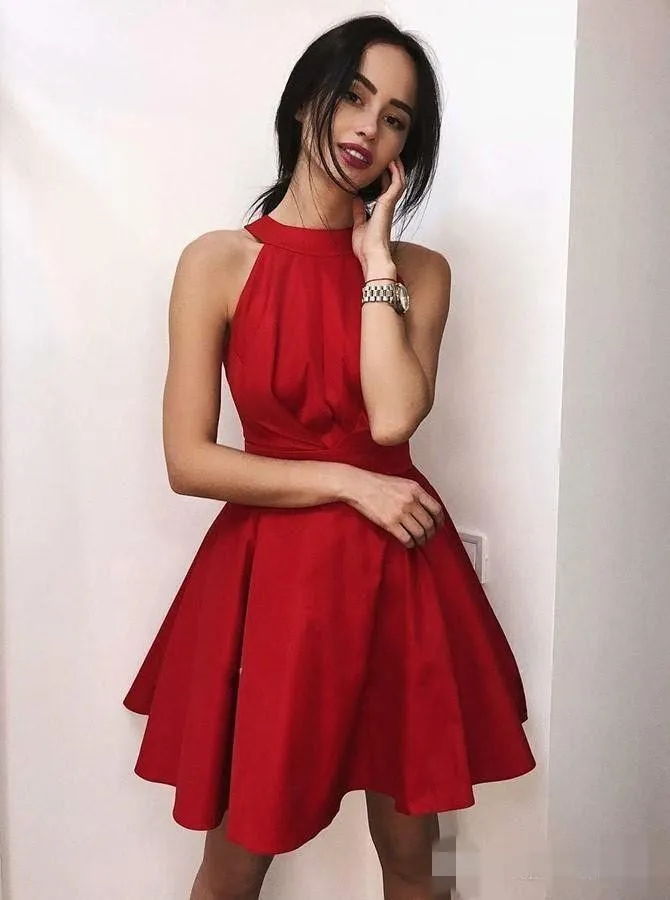 Black Red Satin A-Line Homecoming Dress with Jewel Neckline and Illusion Sleeveless Design Short Mini Hemline Zipper Back from Dhgate Homecoming Dresses - price 94.44 Black Red Satin A-Line Homecoming Dress with Jewel Neckline and Illusion Sleeveless Design Short Mini Hemline Zipper Back from Dhgate Homecoming Dresses - price 94.44