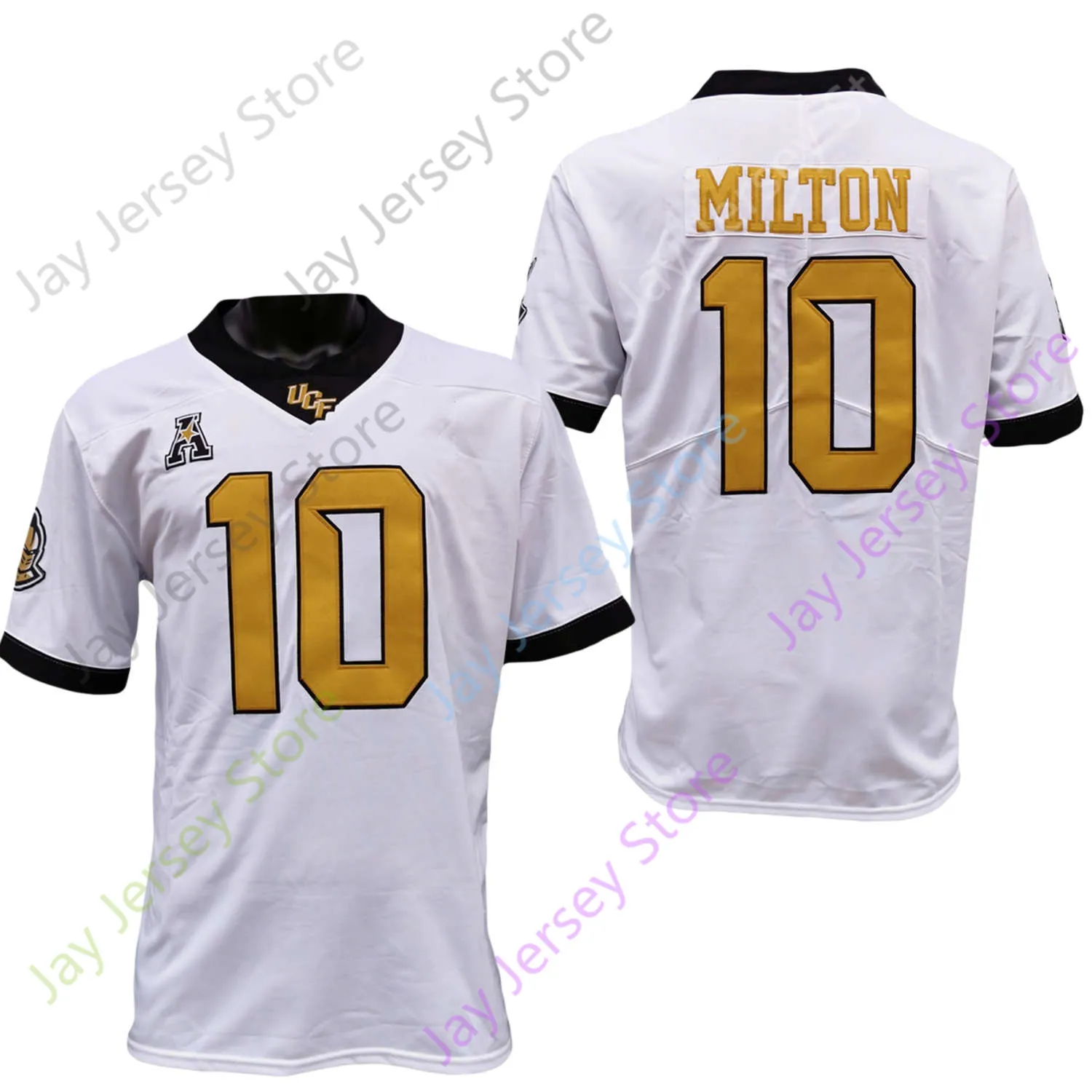 2020 NYA NCAA UCF Knights Jerseys 10 Milton Football Jersey College Black White Size Youth Vuxen All Stitched