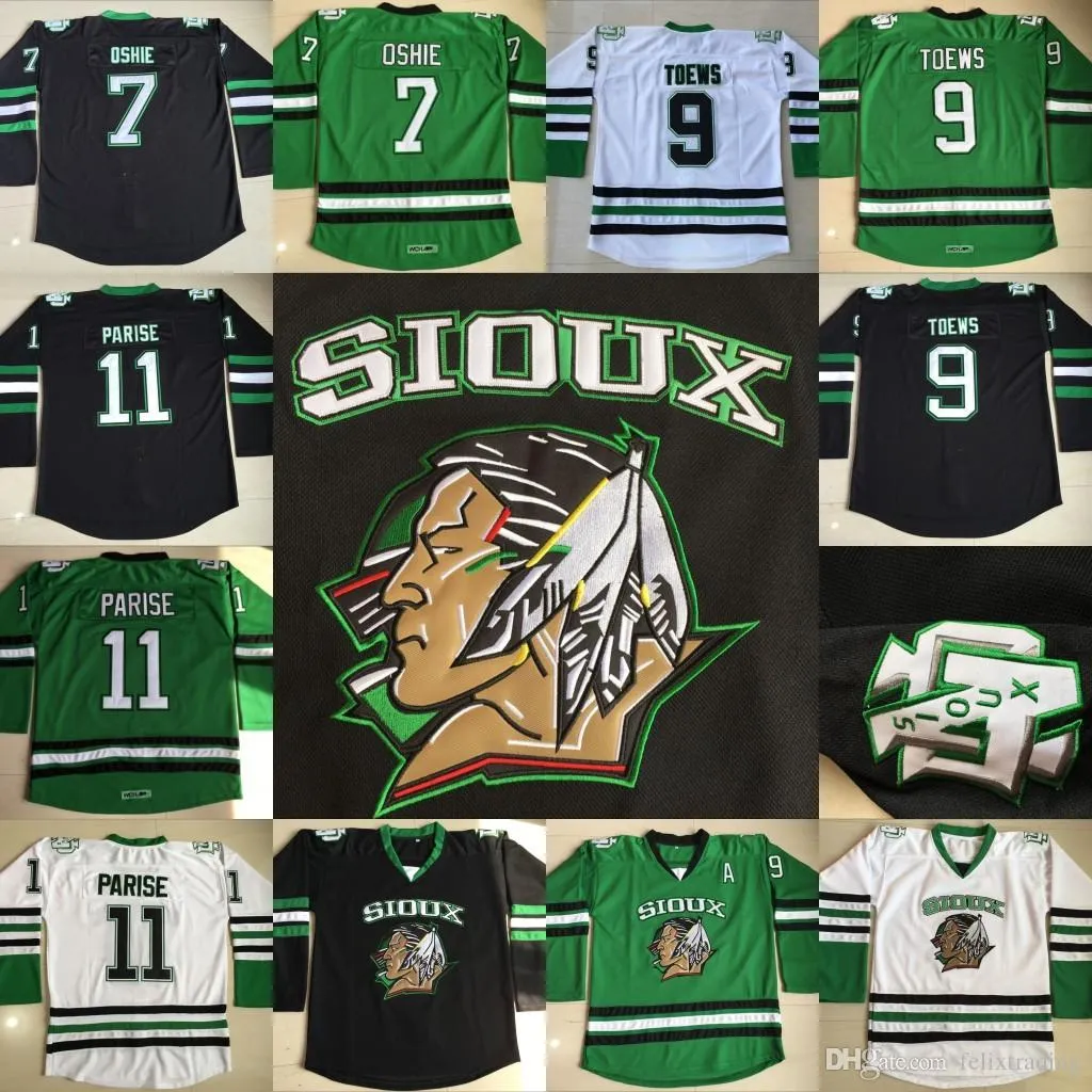 North Dakota Fighting Sioux hockeyshirts 9 Jonathan Toews #7 TJ Oshie #11 Zach Parise Fighting Sioux DAKOTA College hockeyshirt