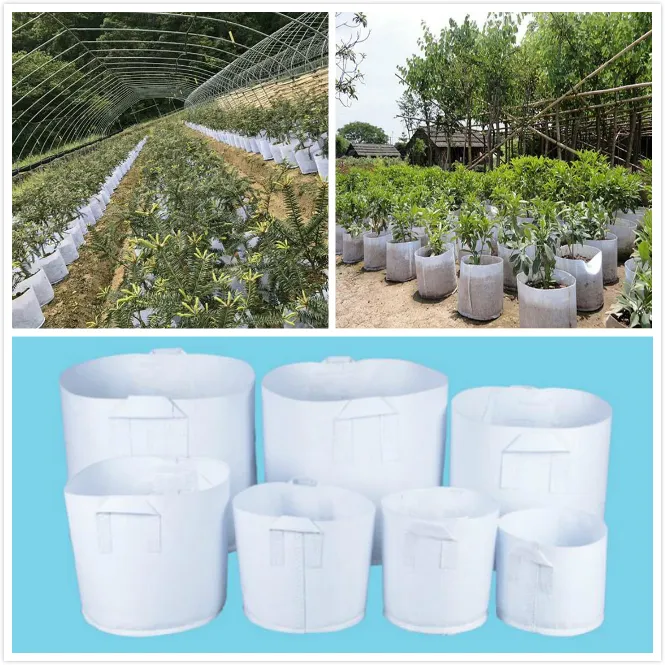 再利用可能なラウンド不織布は鉢植えの袋の根の容器を成長させる袋曝気容器の庭の供給鍋