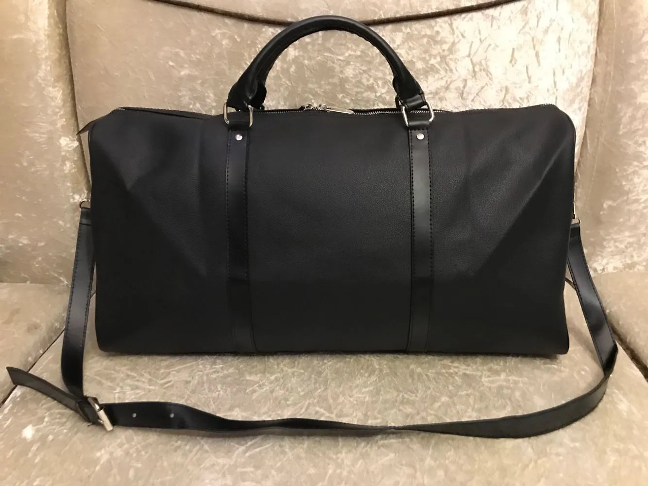 2019 men duffle bag women travel bags hand luggage travel bag men pu leather handbags large cross body bag totes 55cm