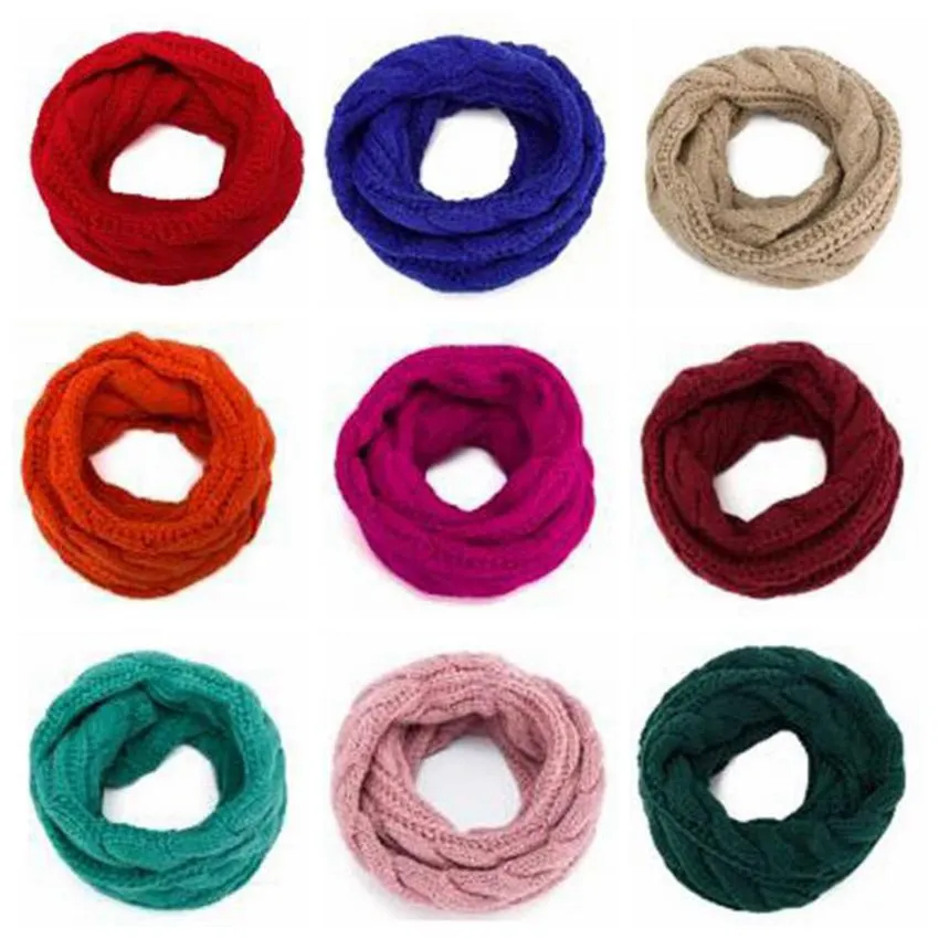 Infinito Lenços Círculo laço cachecol de lã Neck Inverno Collar Cowl Wraps Moda Xaile Sólidos Casual Knit Baixada Scarf Rodada Anel Pashmina C3831