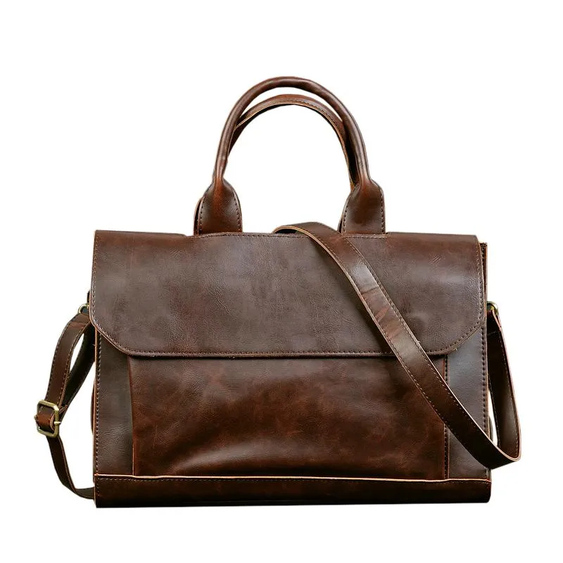 Hot-Etonweag vintage texcases Men Messenger Bags Brown Business Tekska dokumentu Lawista Torba laptopa