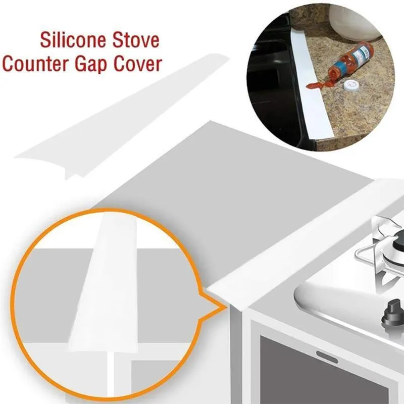 Kitchen Silicone Stove Gap Covers Heat Resistant Oven Gap Filler Seals Gaps  Between Stovetop and Counter Easy to Clean