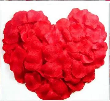 MIC 4000Pcs Dark Red Silk Rose Petals Wedding Flowers Favors Decoration Jewelry DIY 5CM * 5.5 Free Delivery