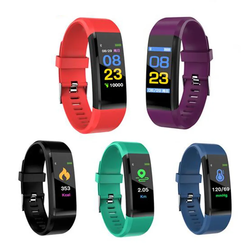 ID115 плюс браслет Smart Watch Men Women Bracelet Bracelet Count Monitor Monitor Гровавый давление. Трекерская полоса Sport Watch для Android SmartBand