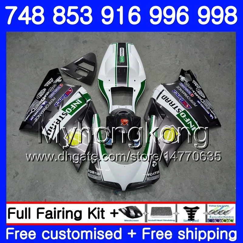 Kit Pour DUCATI 748 853 916 996 998 S R 94 95 96 97 98 327HM.13 748S 853S 916R 996R 998S 748R Gris blanc chaud 1994 1995 1996 1997 1998 Carénage