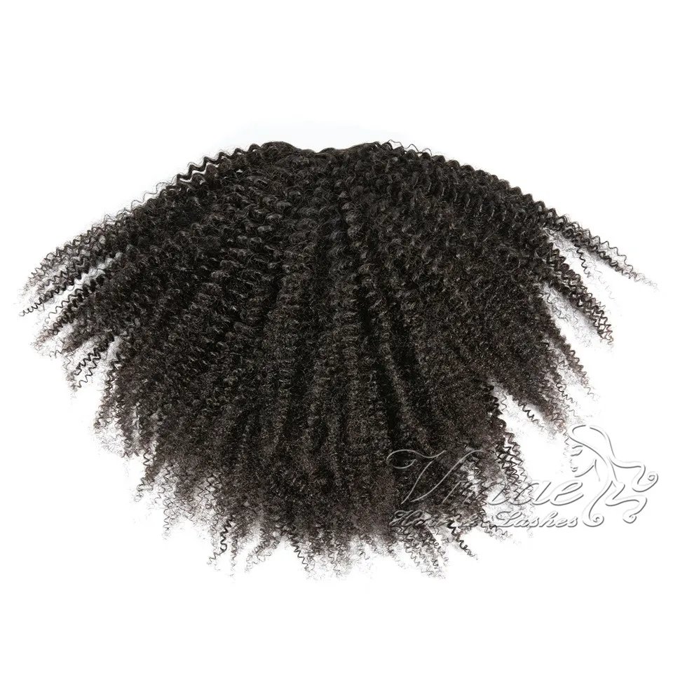 Indien Vierge Naturel Noir Cheveux 4A 8 à 22 pouces 120 g Élastique Bande Cravates Cordon Afro Kinky Curly Remy Human Hair Ponytail