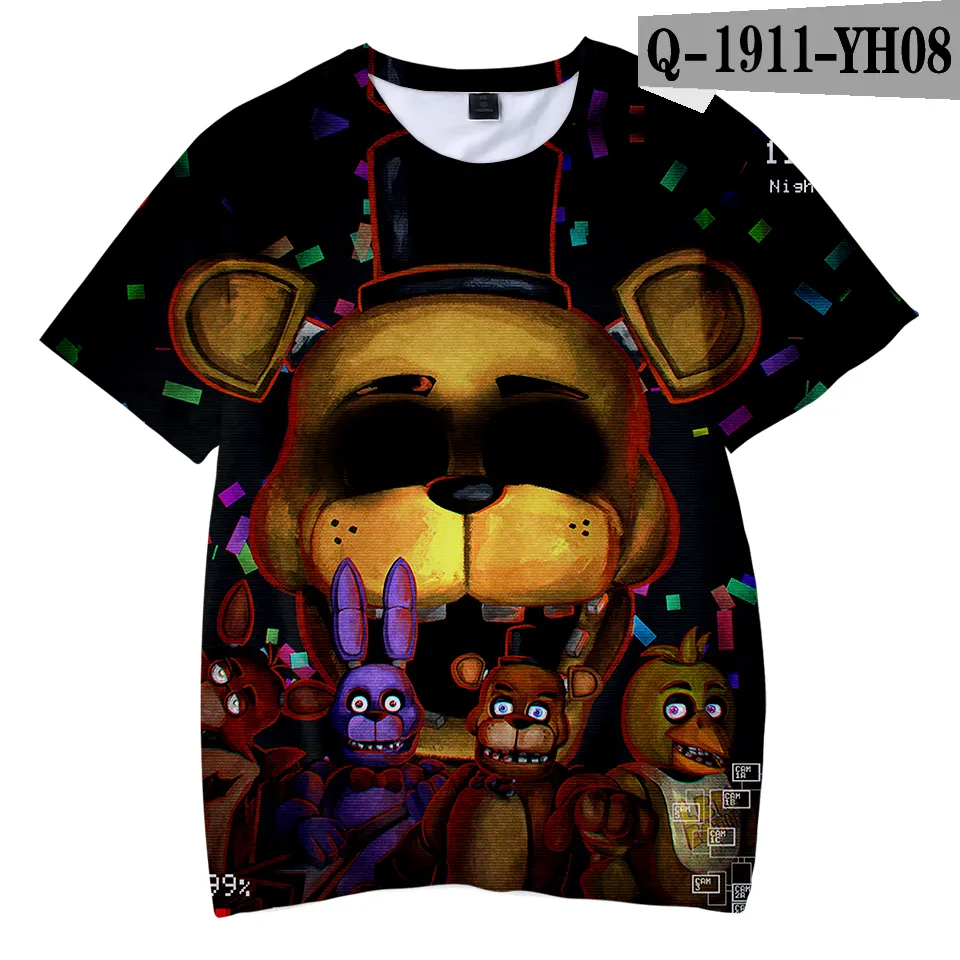 Jilijia Five Nights Game Kids Boys T-Shirt 3D Summer Casual Tops FNAF Anime  T-Shirt