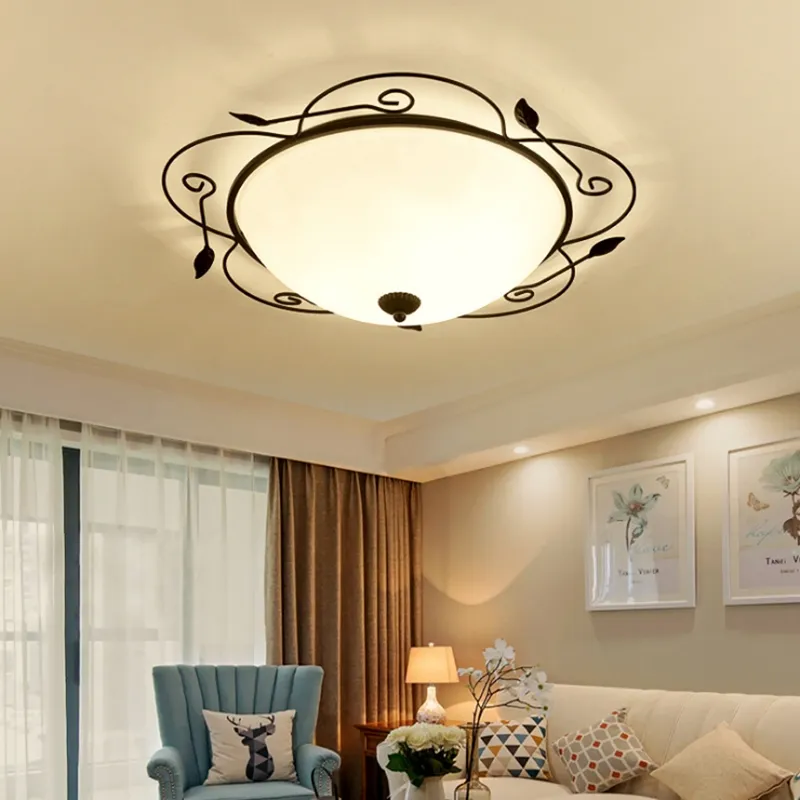 Round LED Ceiling Light Fixture Flush Surface Mount, Dimmable Remote Control Lighting, 3 Light Color Changeable for Dining Room, Living Room