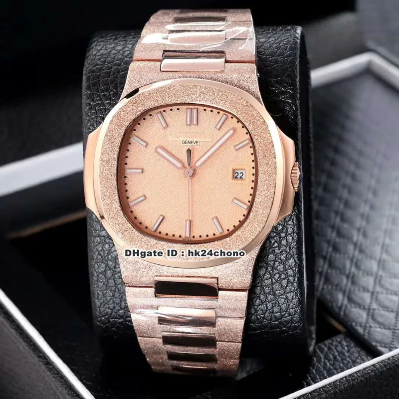 9 Style Best 40mm Nautilus 5711/1 Orologio da uomo meccanico automatico in oro rosa smerigliato Quadrante smerigliato Cinturino in acciaio smerigliato Orologi sportivi da uomo