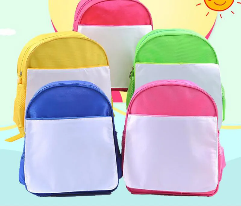 50pcs School Bags sublimation DIY blank Children Oxford Backpack kindergarten book bag hot transfer printing