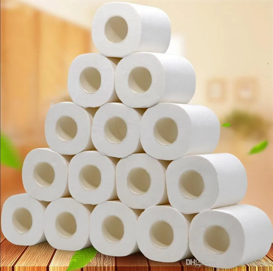 10 Rollen Schnelle Lieferung Toilettenpapierschichten Home Bad Toilettenpapier Primärholzzellstoff Toilettenpapier Seidenrolle FS9504