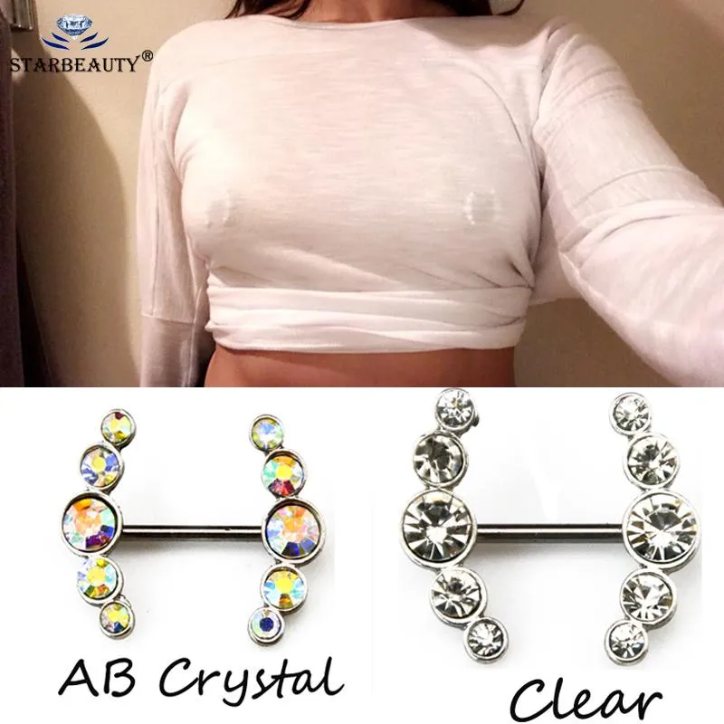 2 unids sexy claro colorido cristal amor cuelga pezón piercing escudos bares pezones pezones para mujeres cuerpo